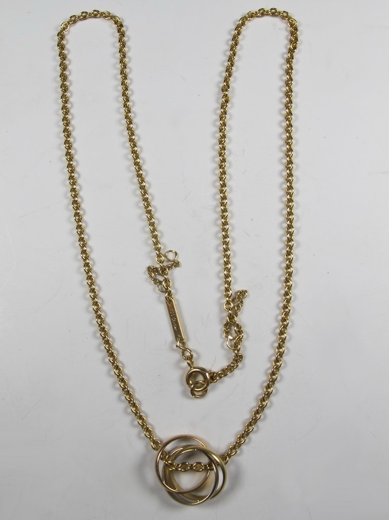 CARTIER 18K gold Trinity necklace tricolor rings (1 of 5)