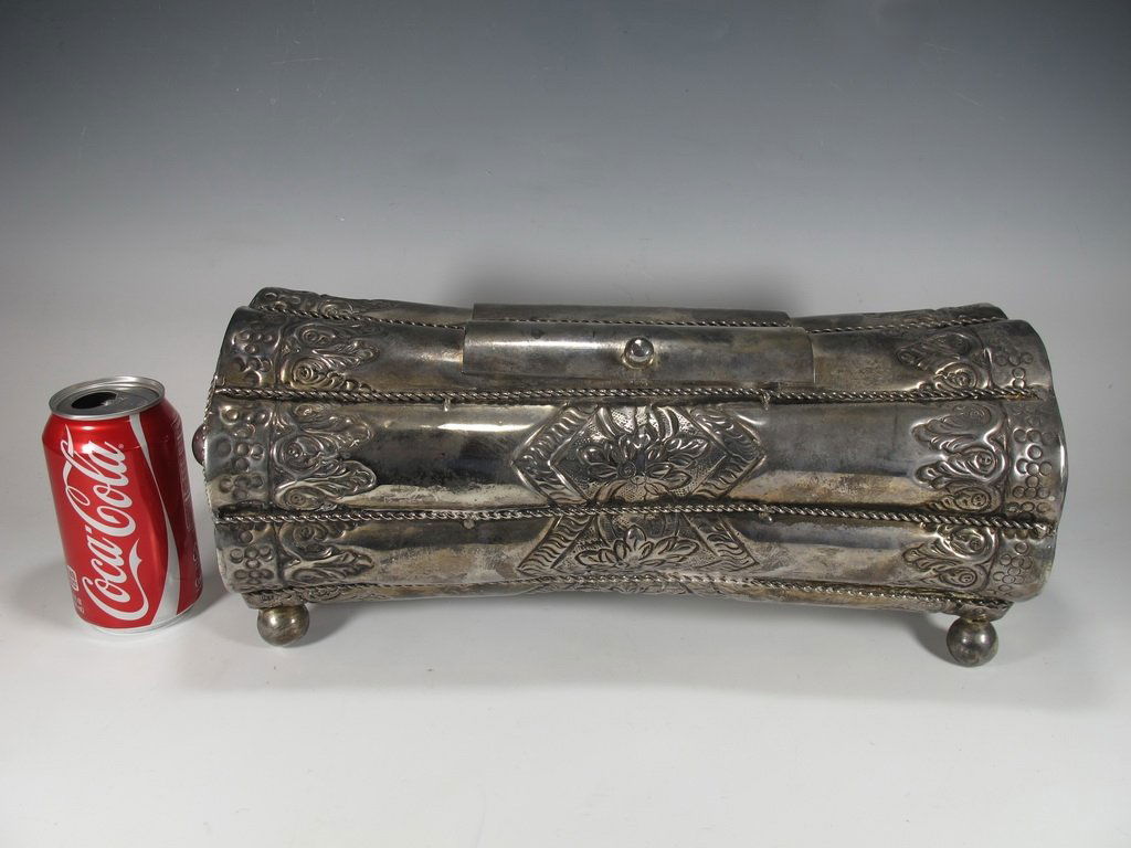 Vintage Judaica Silver Plate Purim Megillah Box (1 of 6)