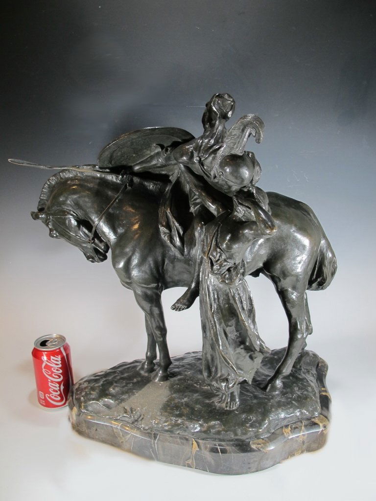 Antique European kiss bronze statue, signed (1 of 10)