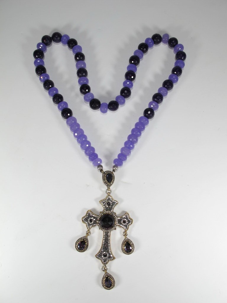 Sterling 925 & probably amethyst, Garnet & glass (1 of 7)