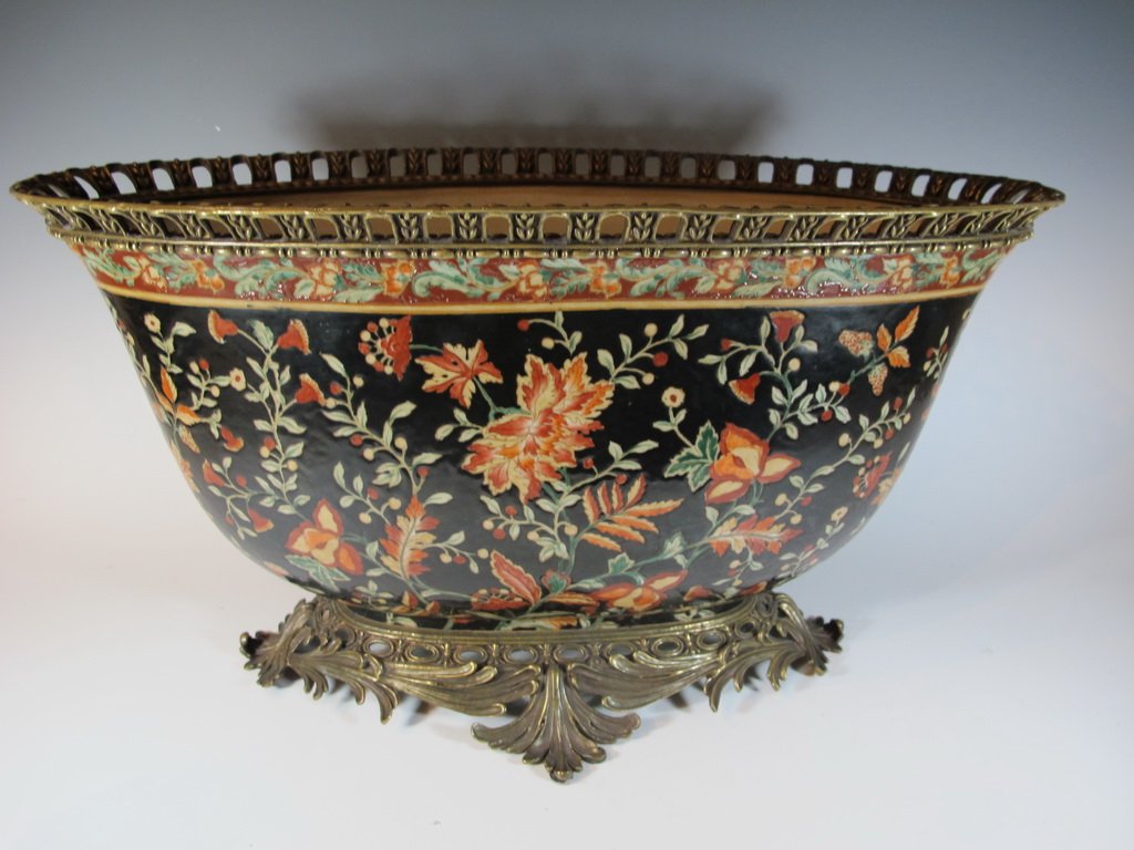 Large porcelain & bronze bowl (1 of 4)