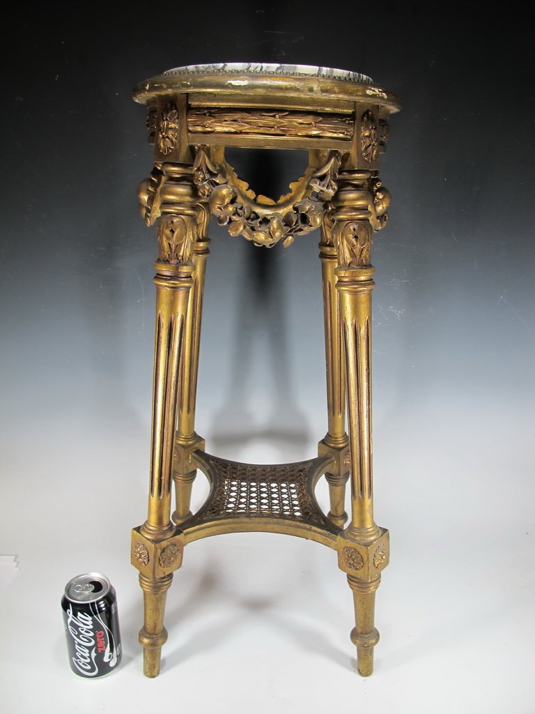 Antique French Louis XVI gilt carved wood pedestal (1 of 6)