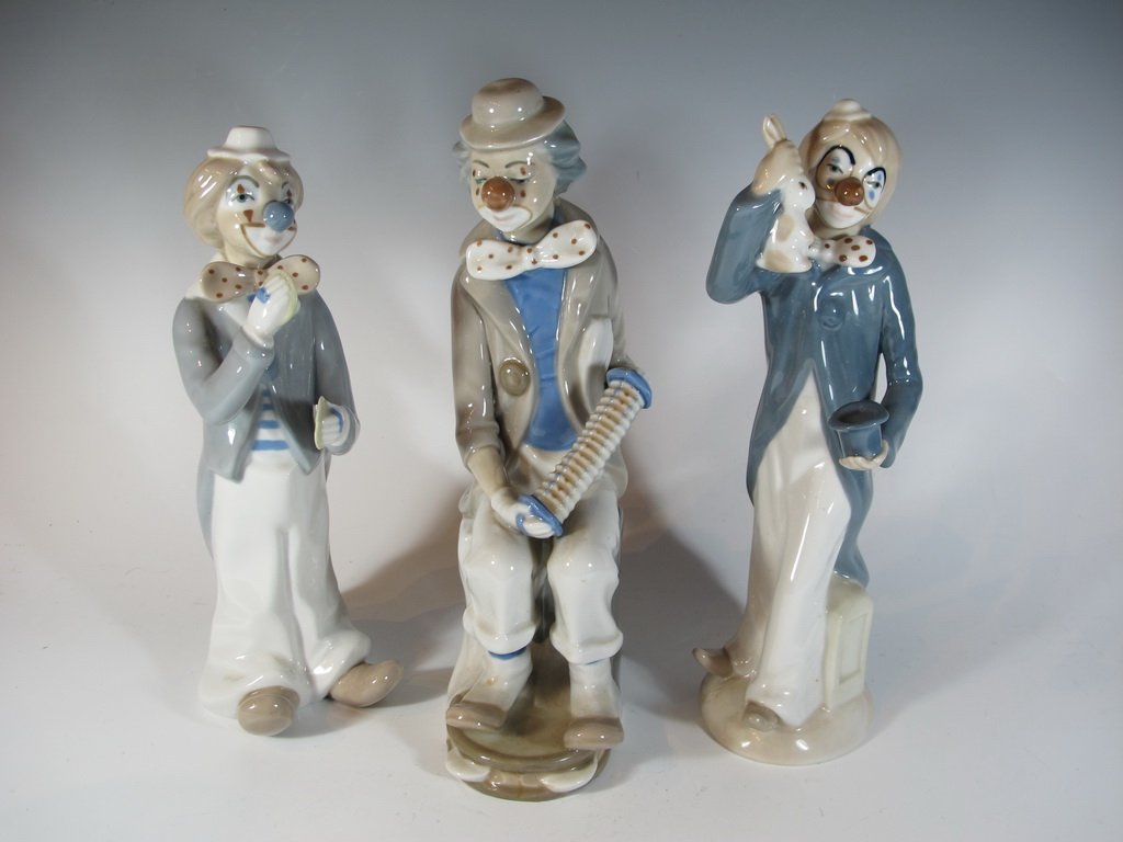 Casa Ades, Spain 3 porcelain clown statues (1 of 10)