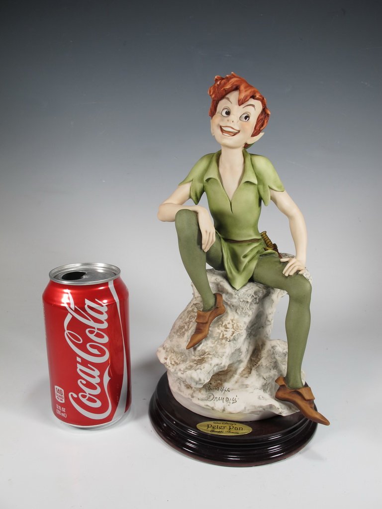 Peter Pan, Giuseppe Armani 2004 Disney figurine DAMAGED: Peter Pan, Giuseppe Armani 2004 Disney figurine. 10 3/4" H. Shipping in USA is $ 35.00. International bidders ask before bid.