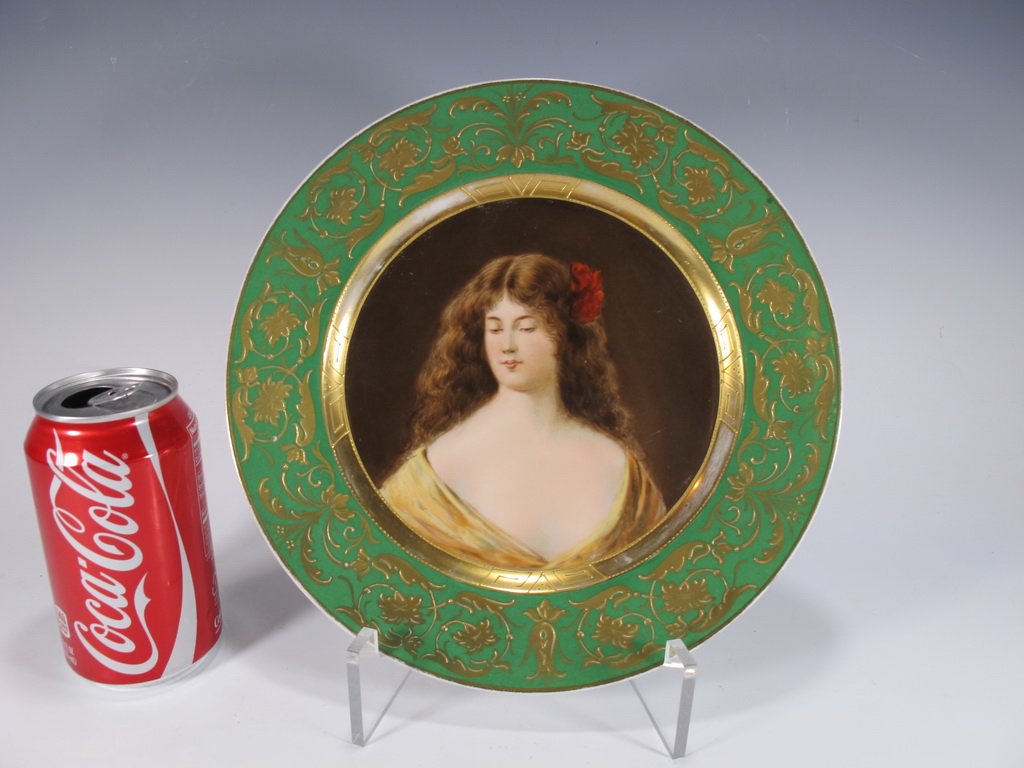 Fischer & Mieg of Pirkenhammer, Bohemia plate: Fischer & Mieg of Pirkenhammer, Bohemia (previously Austria, later Czechoslovakia) porcelain plate. 9 5/8” W. Shipping in USA is $ 35.00. International bidders ask for shipping before bid.