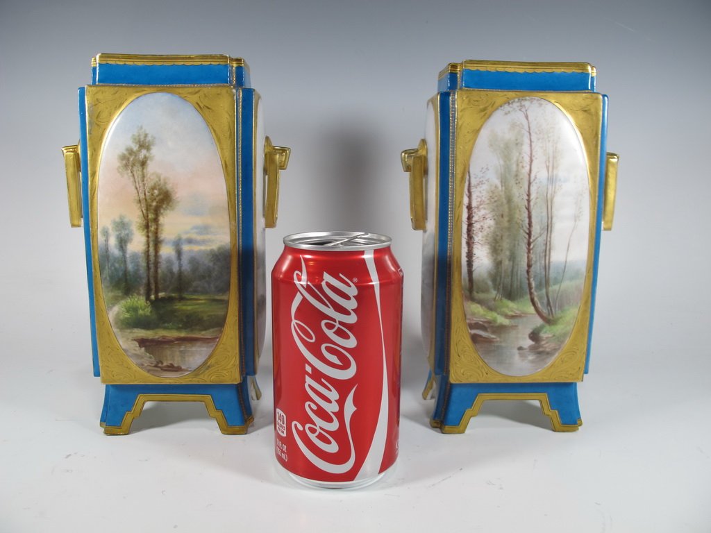 Antique Sevres quality pair of French porcelain vases (1 of 9)