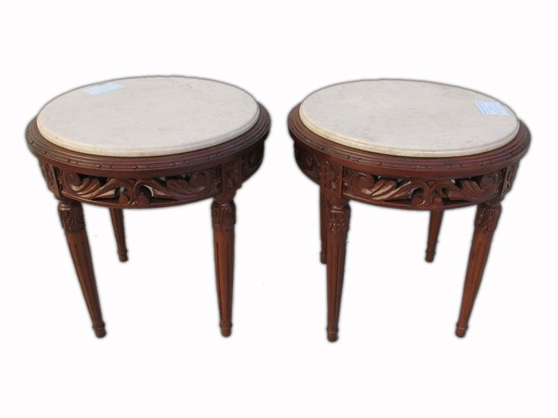 Antique French pair of Louis XVI side tables (1 of 5)