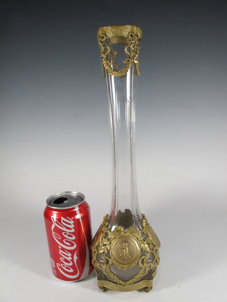Baccarat style gilt bronze & crystal vase (1 of 8)