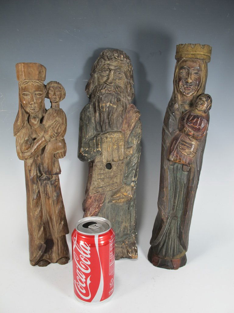 18th/19th C probably from Spain religious wood (1 of 7)