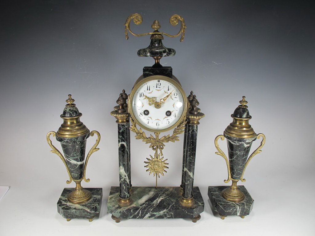 Antique French JUST Mechanical clock set (1 of 6)