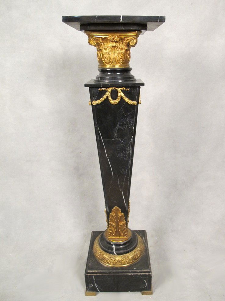 Antique French gilt bronze & marble pedestal (1 of 6)