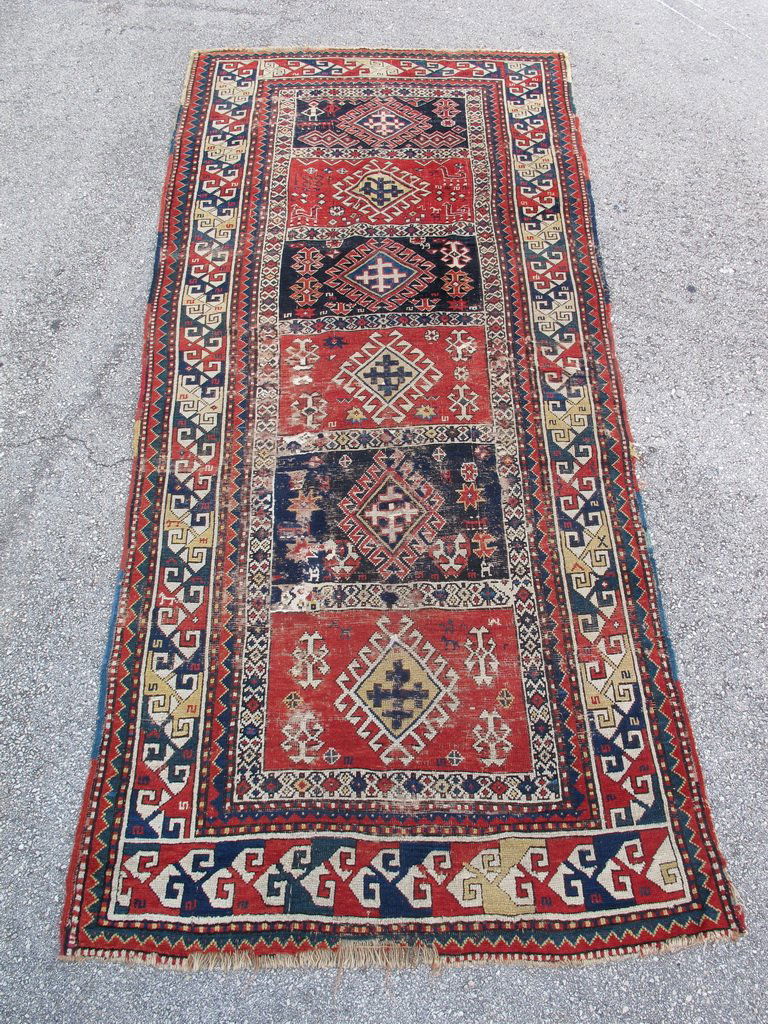 Antique probably Russian rug, dated 1889 (1 of 8)