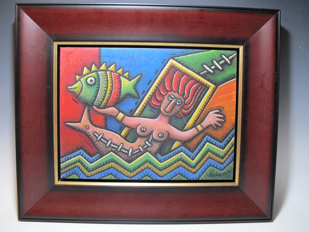 Alfredo SOSABRAVO (1930) Cuban artist: Alfredo SOSABRAVO (1930) Cuban artist oil on cardboard painting, signed & with certificate. 19 1/8” H x 23 1/8” W frame included, 11 7/8” H x 15 7/8” W without frame. Shipping in USA is $ 50.0