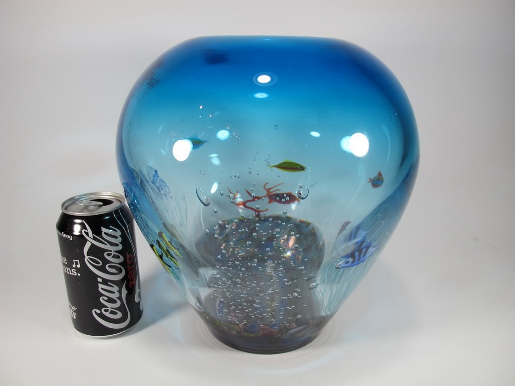 Italian OGGETTI murano glass aquarium vase (1 of 9)