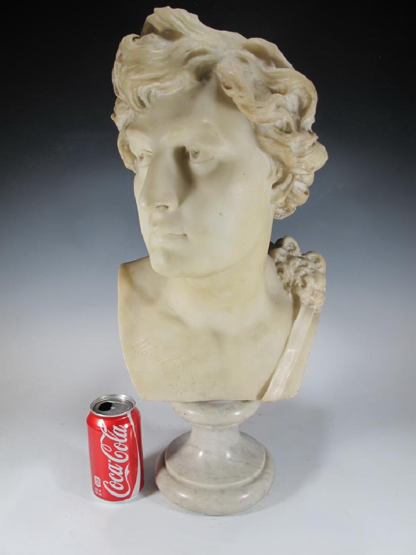 Signed Alcira HERRERA, 1888 marble bust (1 of 6)