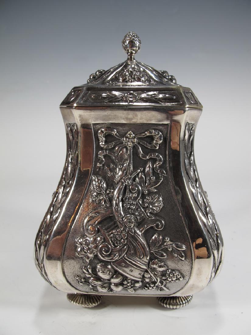Antique German 800 silver lidded pot (1 of 7)