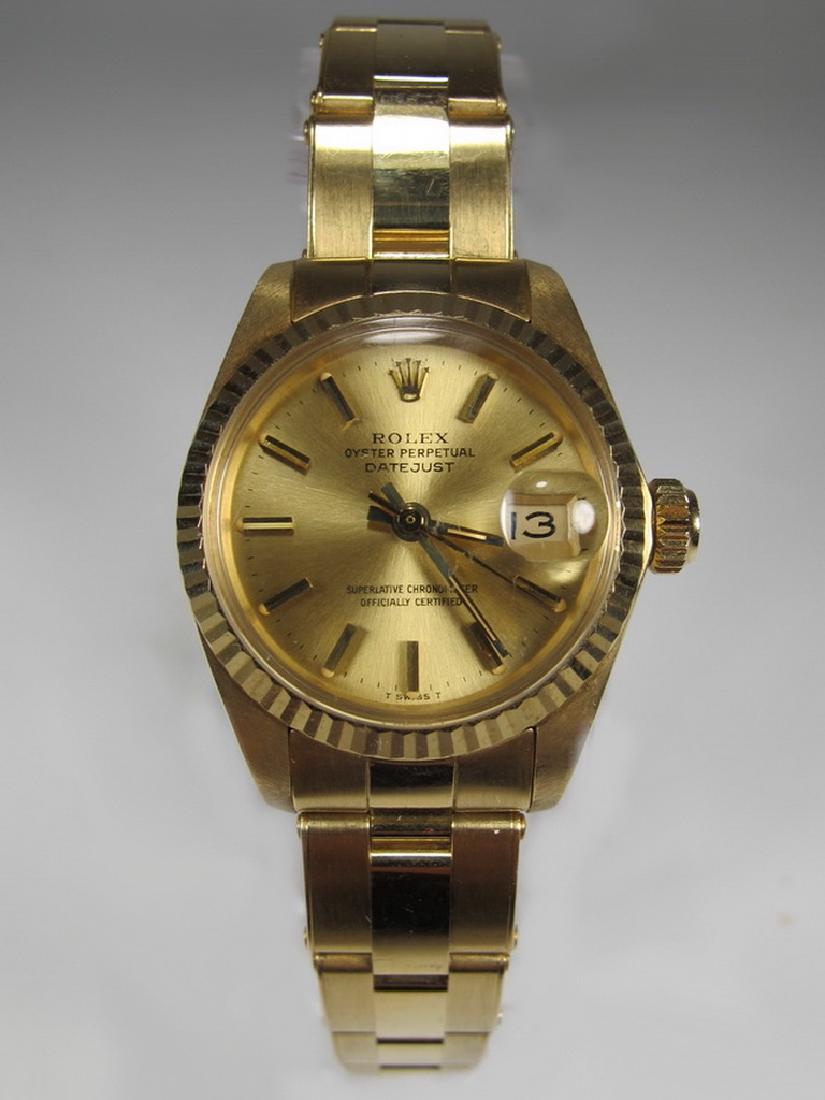 Rolex Ladies 18 k Oyster Perpetual Datejust Watch (1 of 10)