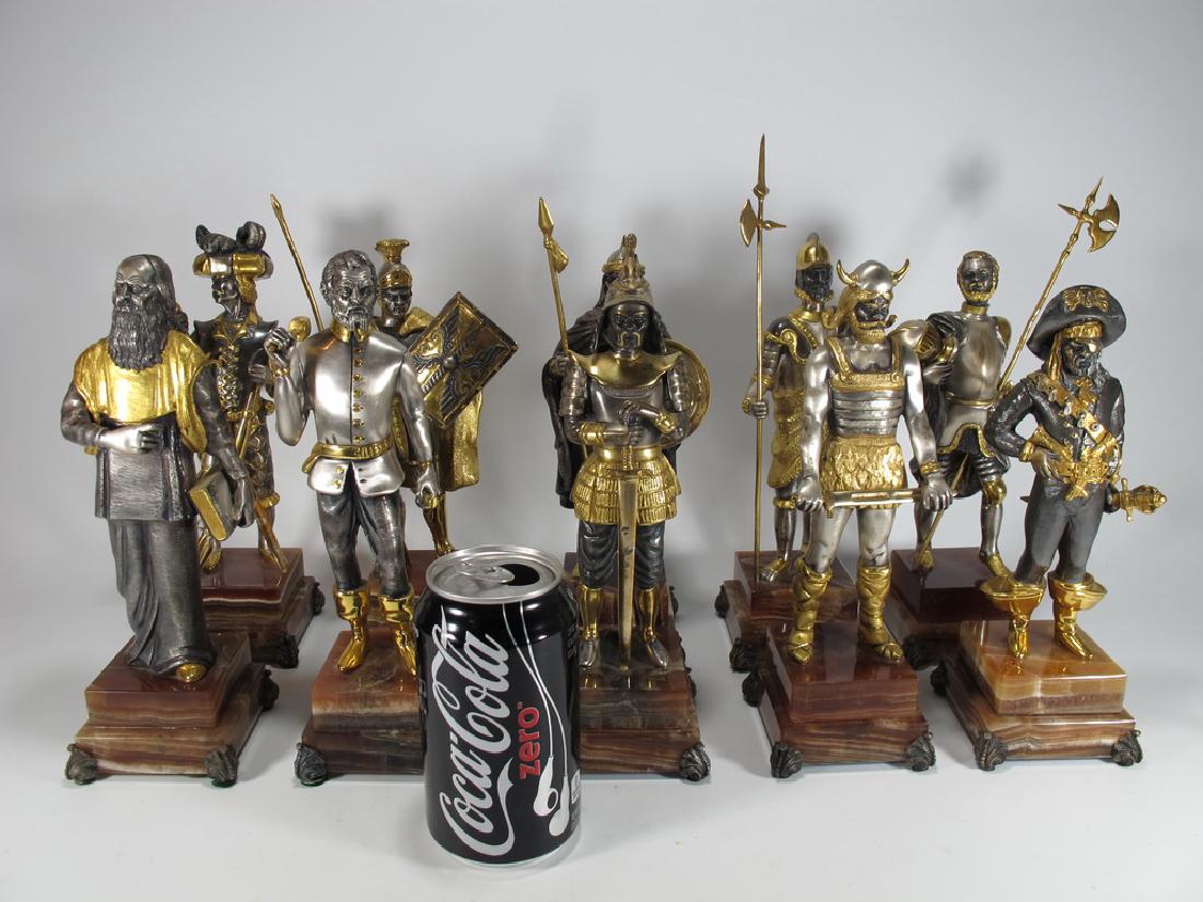 Italian gilt bronze set of 10 chess statues (1 of 9)