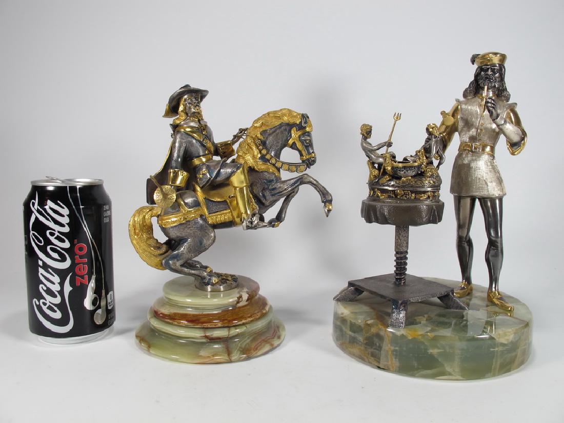 Italian pair of gilt bronze chess statues (1 of 7)