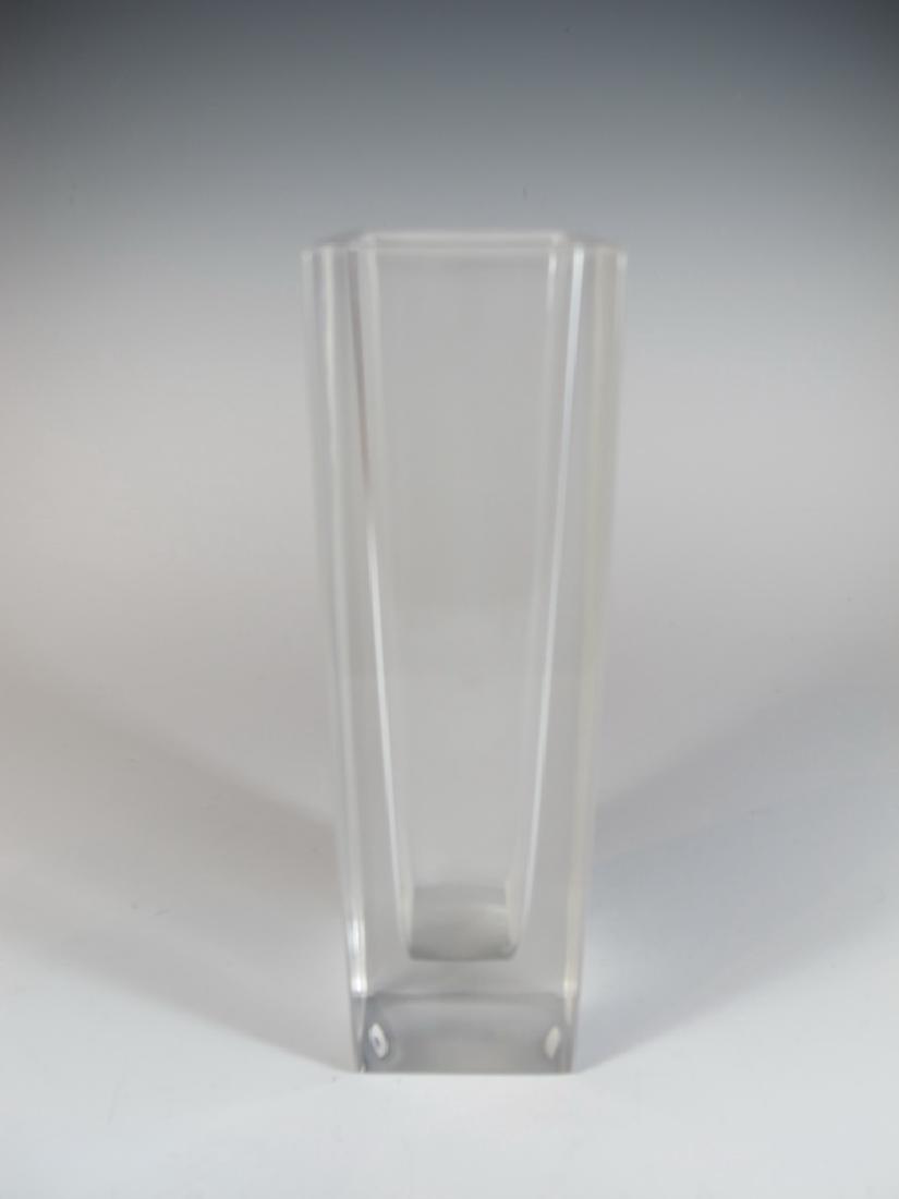 Vera Wang, Wedgwood glass vase, signed: Vera Wang, Wedgwood glass vase, signed. 8” H. Shipping in USA is $ 25.00. International bidders ask for shipping before bid.