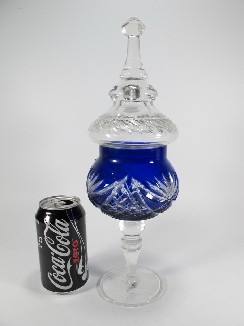 European blue glass candy jar (1 of 6)