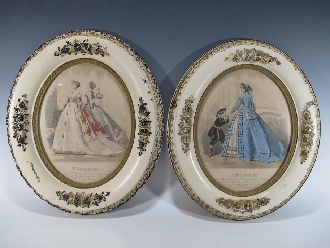 Old pair of european framed prints (1 of 6)