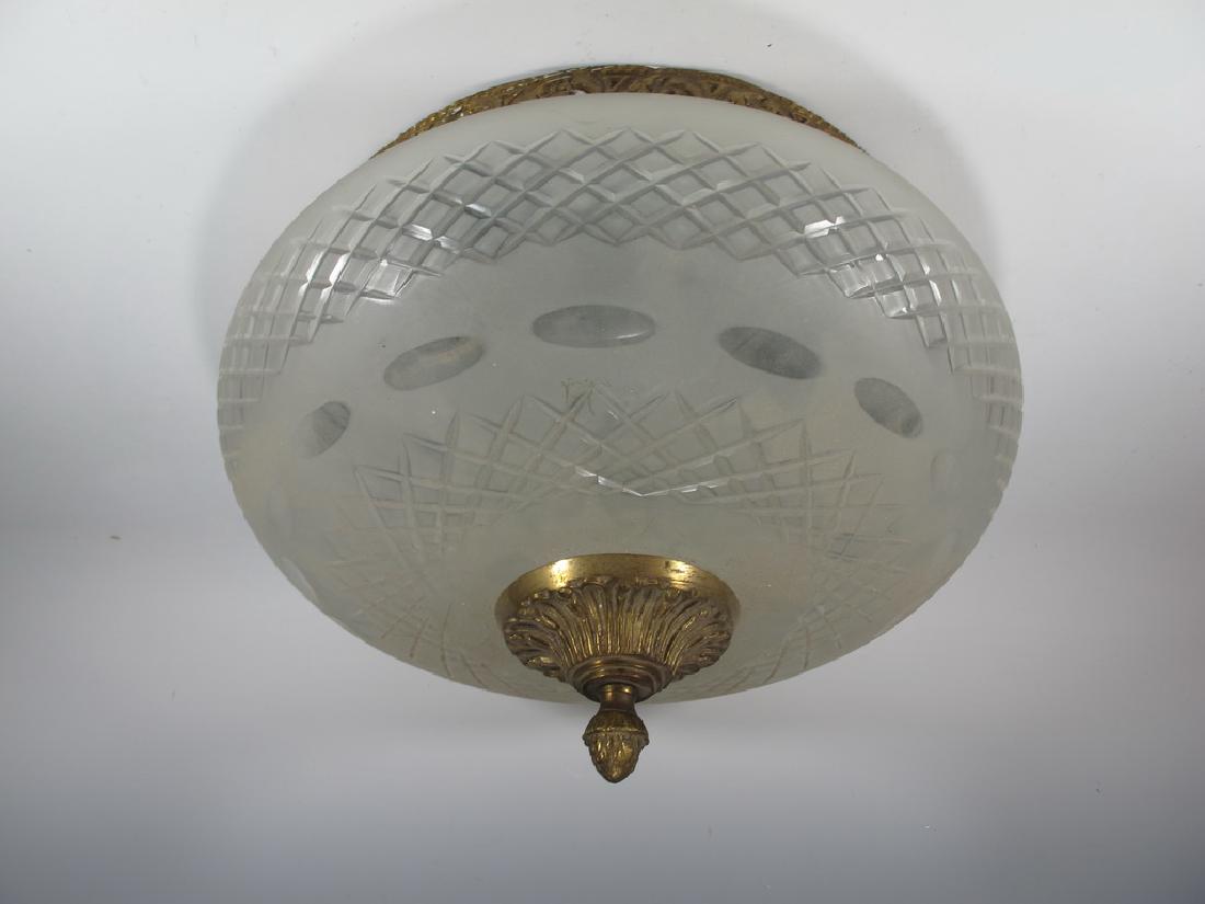 Big Antique French bronze & glass ceiling light (1 of 4)