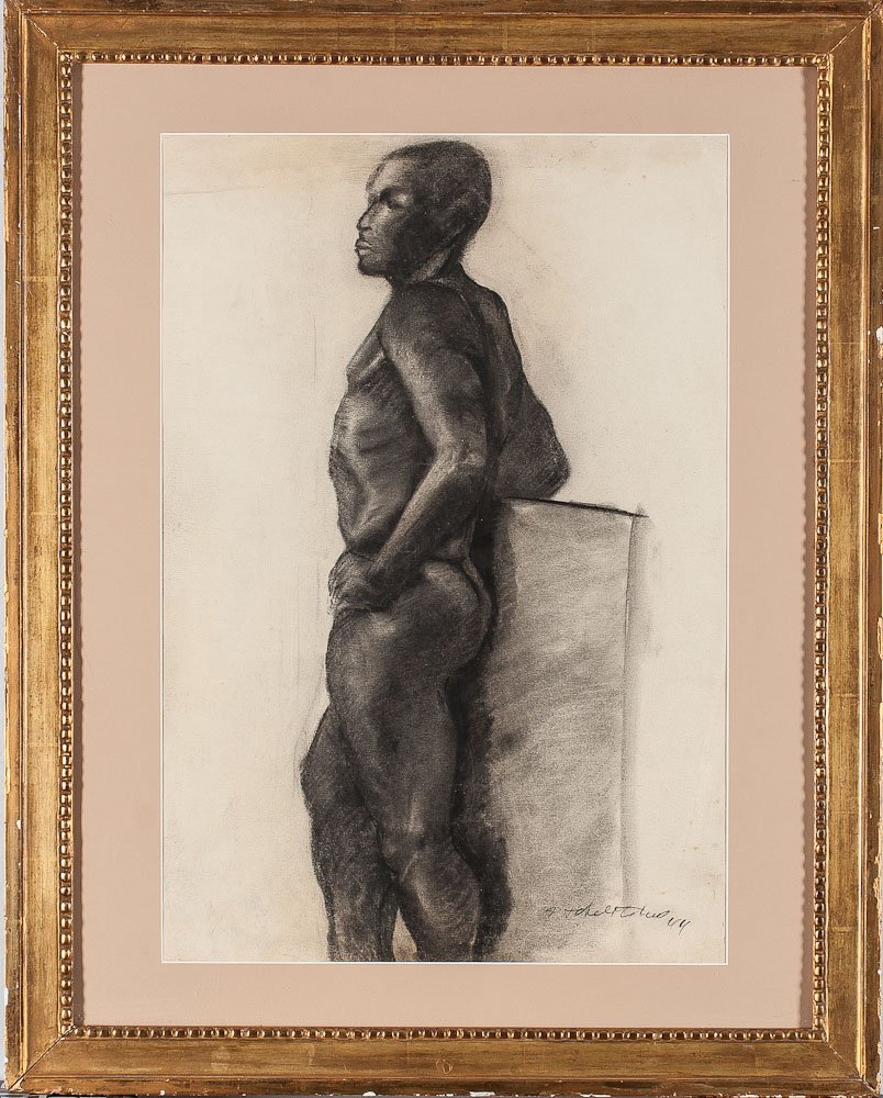 1944 Russian, Charcoal & Pencil by Pavel T: 1944 Russian charcoal and pencil on paper by Pavel Tchelitchew. SIZE: 31 inches (78.5cm) x 24 3/4 inches (63cm)