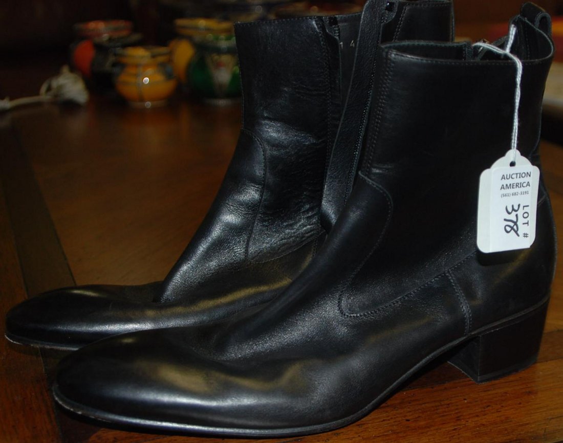 Yves Saint Laurent Black Leather Boots Size 43 1/2: Size 43 1/2