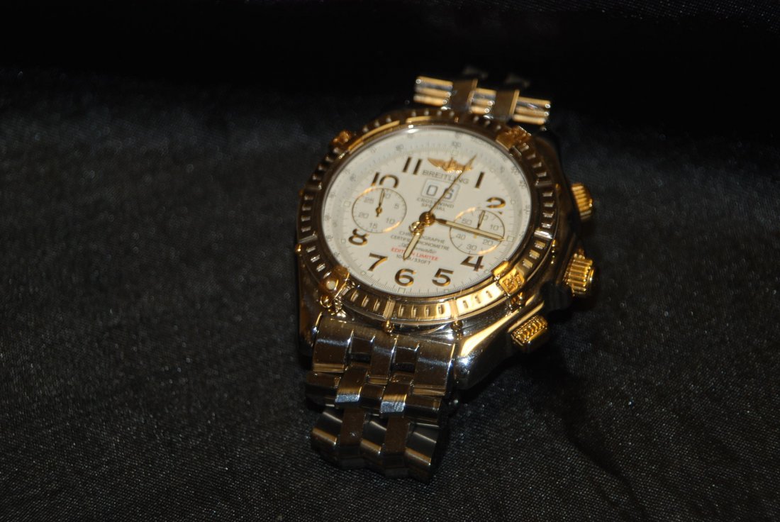 Breitling; Crosswind Special Limited Edition: reference number: B44356. stainless steel and 18K case, white dial with gold Arabic numbers, #0005/1000 having a stainless steel bracelet.