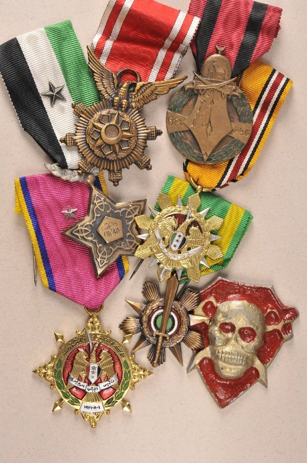 Syria - Lot of 7 decorations.: Syria - Lot of 7 decorations. Various, mostly enamelled, on ribbon. Syrien - Lot von 7 Auszeichnungen. Verschiedene, zumeist emailliert, am Bande.
