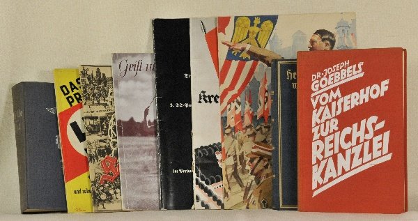Literature - Lot of 12 books from the 3rd Reich.: Literature - Lot of 12 books from the 3rd Reich. 1.) Dietrich, Otto: Mit Hitler in die Macht, 2.) Marchselli, Orazio: Männer schaffen Europa, 3.) Burghardt, Wilm: Geist und Schönheit, 4.) Wegener / 