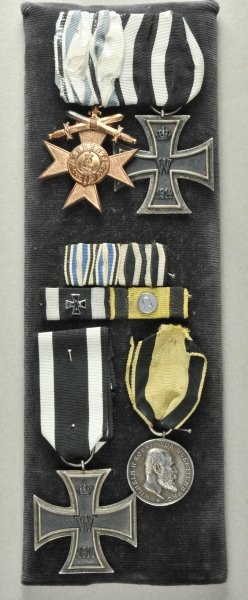 Württemberg Property with 2 decorations.: Württemberg Property with 2 decorations. Bavarian and württembergian property with each 2 decorations and ribbon. Württemberg Nachlass mit 2 Auszeichnungen. Bayrischer und Württembergischer Nachla