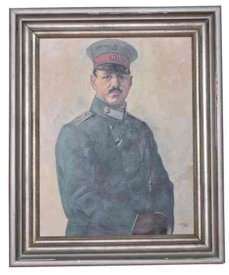 Prussia Leutnant of the Infantery-Regiment 57.: Prussia Leutnant of the Infantery-Regiment 57. Painting Leutnant with decorations signed W. Palmers 1928 framed. 80 x 66 cm. Preussen Leutnant des Infanterie-Regiments 57. GemÃ¤lde Leutnant mit ange