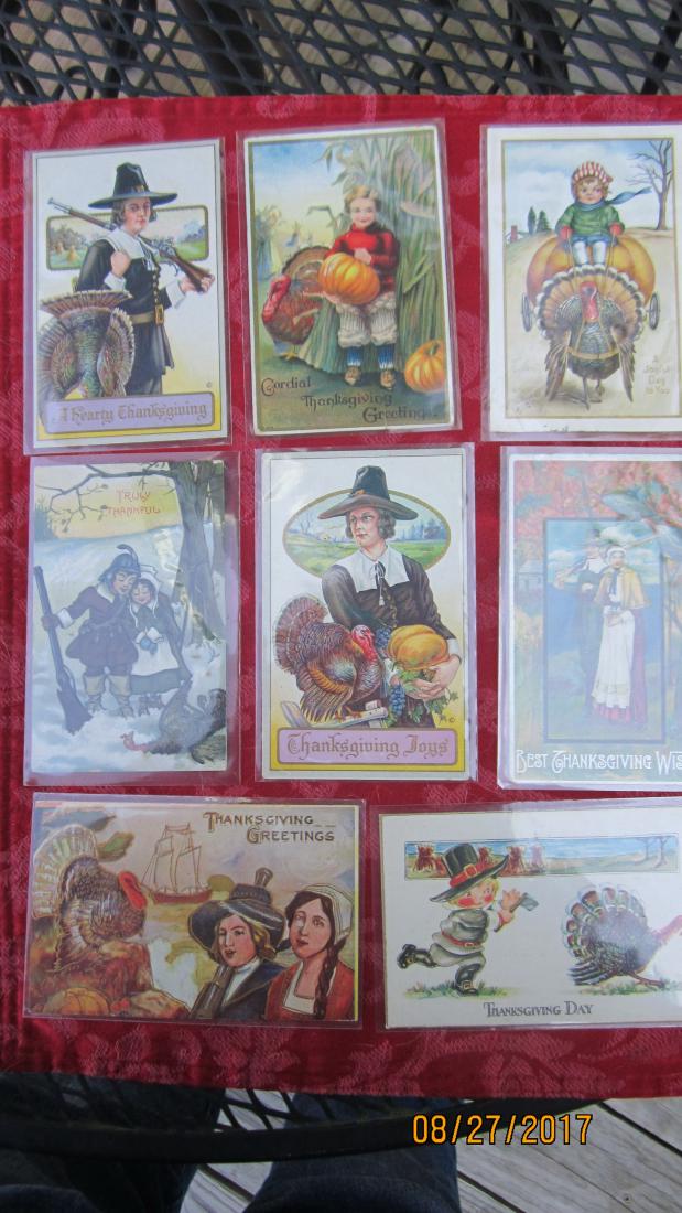 LOT OF 15 THANKSGIVING POSTCARDS - MOST  - EXC. COND. (1 of 6)
