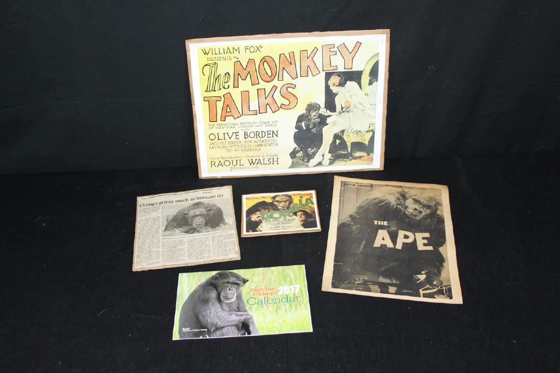 GORILLA AND MONKEY LOBBY CARD SET WITH REFERENCE ARTS: GORILLA AND MONKEY LOBBY CARD SET WITH REFERENCE ARTS