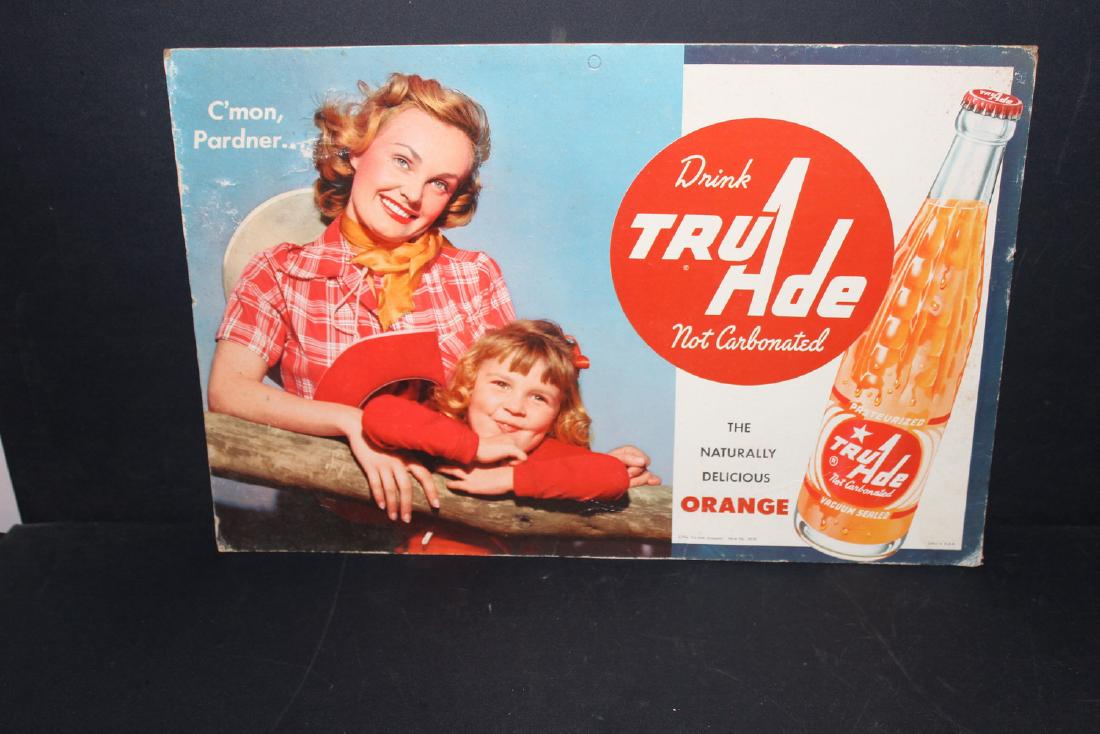RAREST OF RARE CARDBOARD ADVERTISING TRU-ADE 17 X 11: RAREST OF RARE CARDBOARD ADVERTISING TRU-ADE 17 X 11