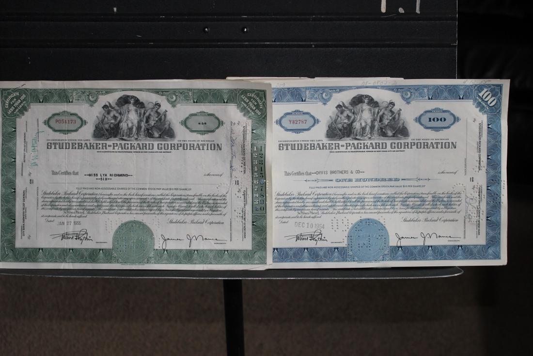 10 - 1954 AND 7 - 1955 STUDEBAKER STOCK CERTIFICATES (1 of 5)
