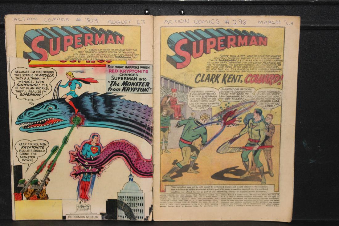 2 - 1963 SUPERMAN NO COVERS - PAGES GOOD #298, 303: 2 - 1963 SUPERMAN NO COVERS - PAGES GOOD #298, 303