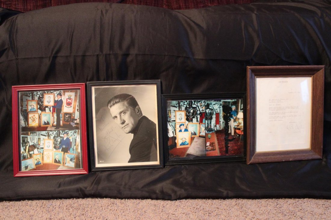 PAINTING MATTHEW DID FOR KIRK DOUGLAS'S MOVIE LUST: PAINTING MATTHEW DID FOR KIRK DOUGLAS'S MOVIE LUST FOR LIFE 1952 PLUS AUTOGRAPHED 8 X 10 PHOTO AND LETTER FROM KIRK DOUGLAS