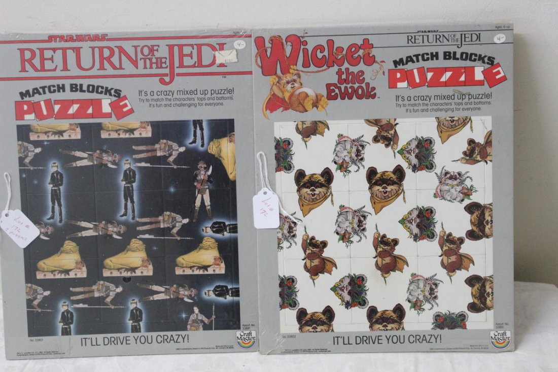 2 1983 MATCH BLOCKS PUZZLES - RETURN OF THE JEDI U: 2 1983 MATCH BLOCKS PUZZLES - RETURN OF THE JEDI UNOPENED - EWOK WICKET UNOPENED