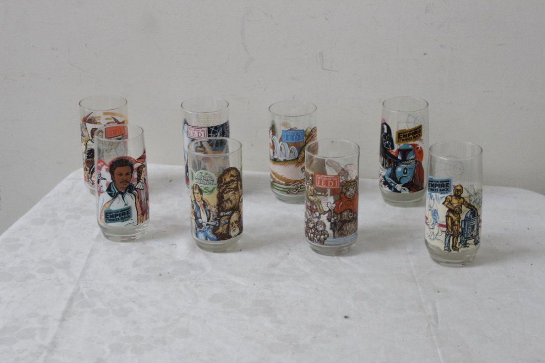 EIGHT STAR WARS GLASSES FROM THE 80'S FROM BURGER: EIGHT STAR WARS GLASSES FROM THE 80'S FROM BURGER KING IN GREAT SHAPE