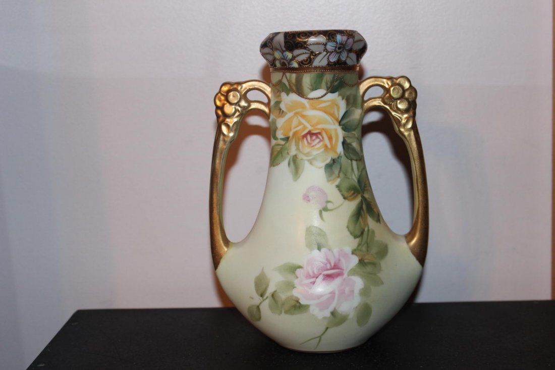 NIPPON VASE IN GREEN 7.5" X 5": NIPPON VASE IN GREEN 7.5" X 5"