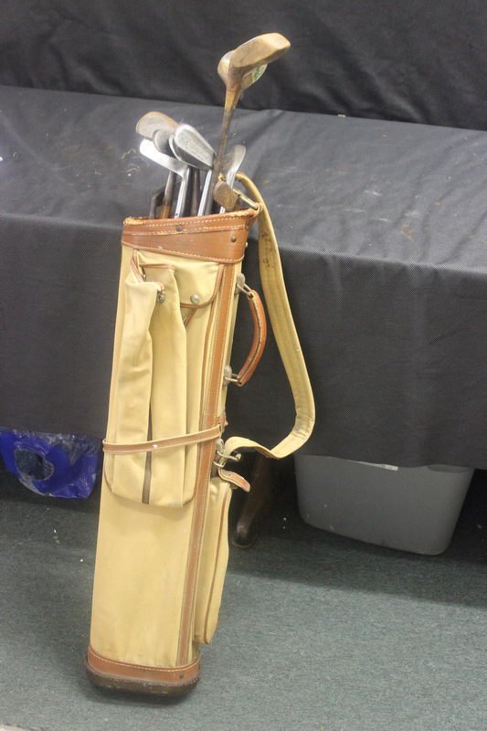 NICE BAG WITH 12 ASSORTED GOLF CLUBS: NICE BAG WITH 12 ASSORTED GOLF CLUBS