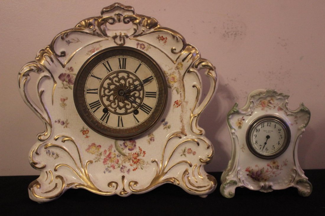 2 CHINA CLOCKS - COMPLETE NETWORKING - WATERBURY - : 2 CHINA CLOCKS - COMPLETE NETWORKING - WATERBURY - NEW HAVEN