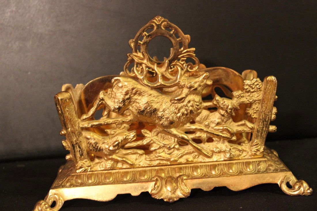 NICE BRADLEY AND HUBBARD LETTER HOLDER HUNTING SCENE 9 : NICE BRADLEY AND HUBBARD LETTER HOLDER HUNTING SCENE 9 X 6