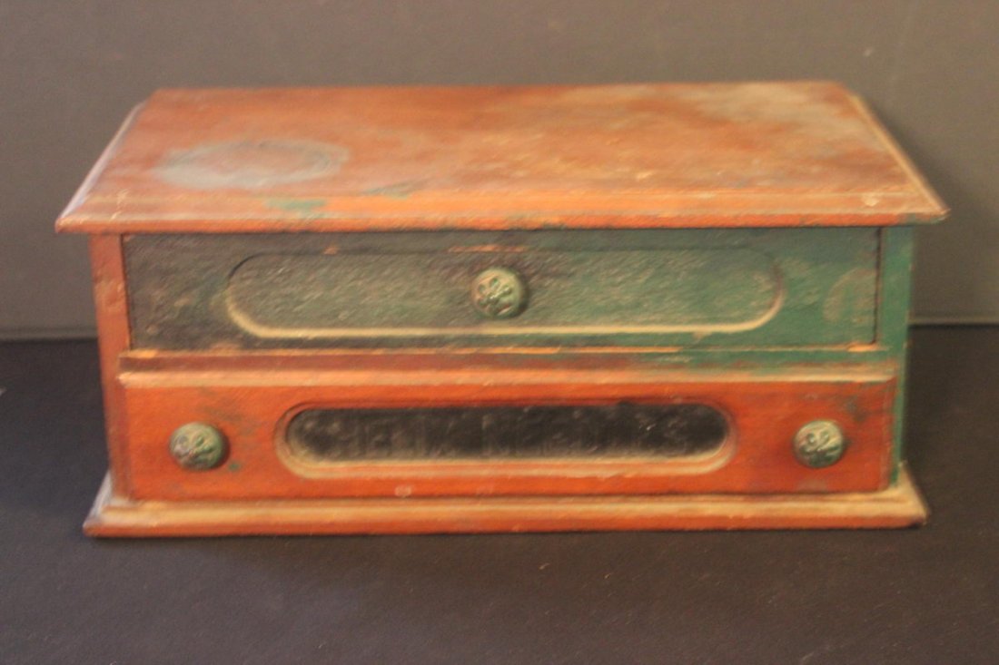2 DRAWER WALNUT HELIX NEEDLE CABINET: 2 DRAWER WALNUT HELIX NEEDLE CABINET