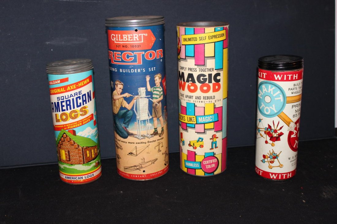 MAGIC WOOD FULL - MAKE IT TOY FULL - AMERICAN LOGS EMPT: MAGIC WOOD FULL - MAKE IT TOY FULL - AMERICAN LOGS EMPTY - ERECTOR SET EMPTY