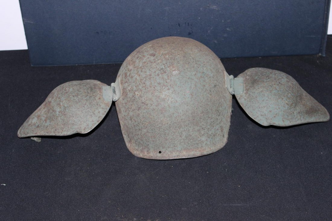 NICE WORLD WAR II TANKERS COMBAT HELMET WITH FOLD-DOWN  - 4