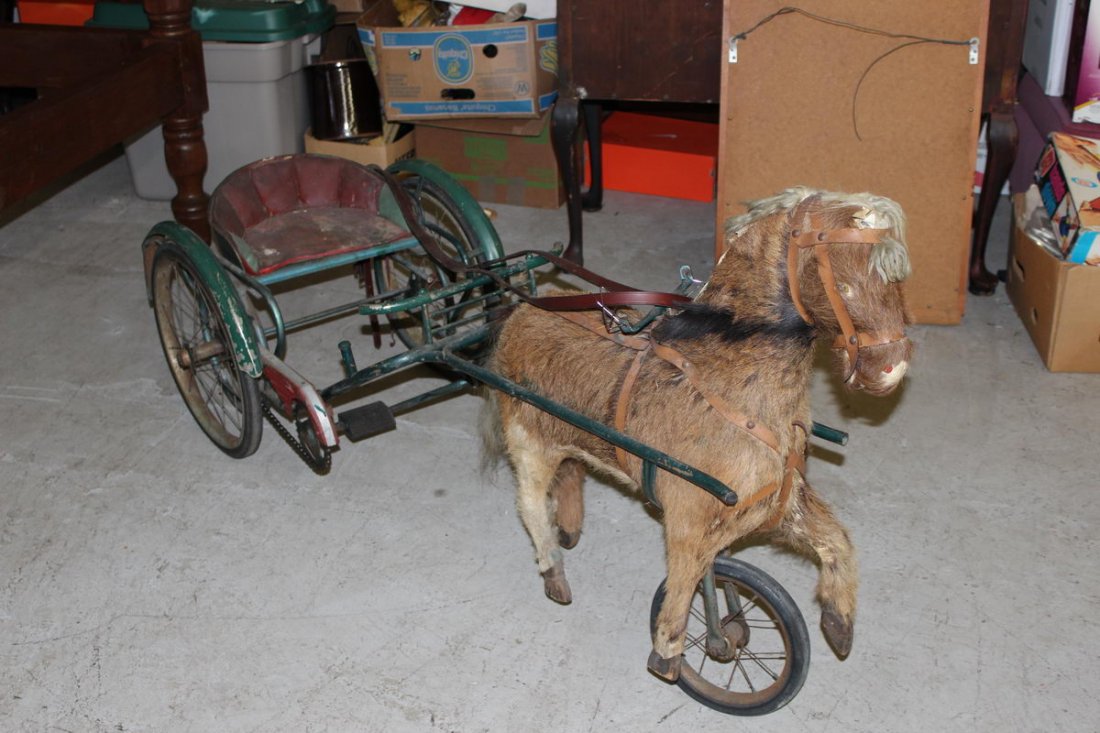 TERRIFIC PEDAL PONY 62" LONG IN ORIG. CONDITION - PONY' - 3